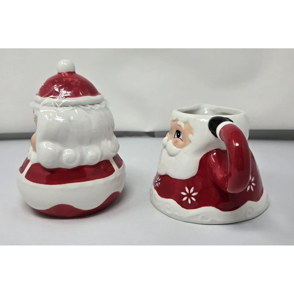 JOHANNA PARKER CARNIVAL COTTAGE SANTA & MRS CLAUS‎ CHRISTMAS CREAM SUGAR CREAMER